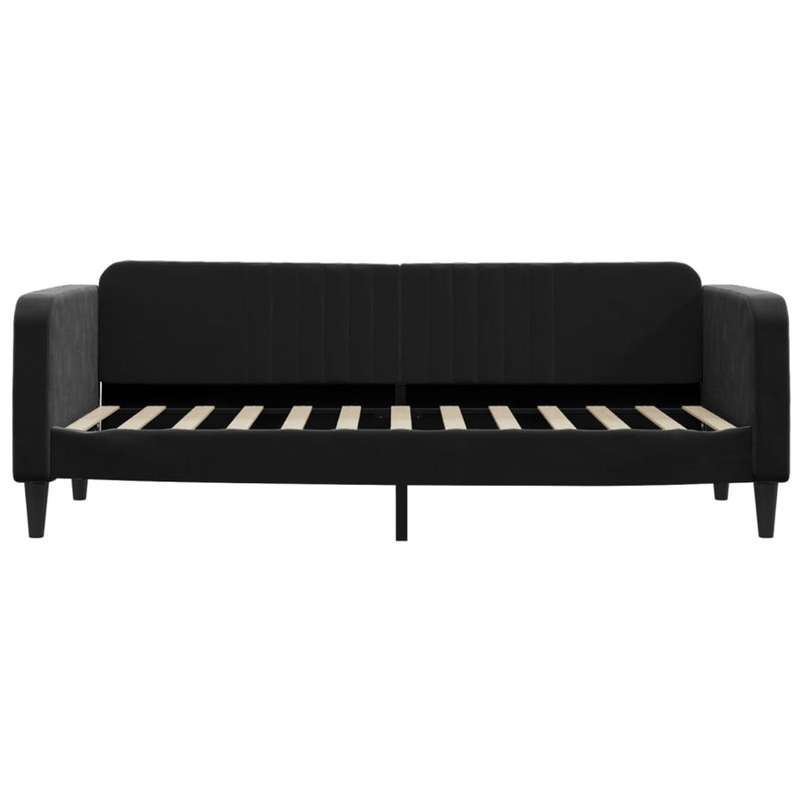Slaapbank Fluweel 80x200 cm Zwart zonder matras