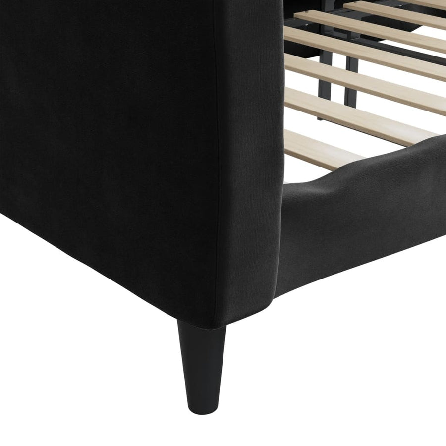 Slaapbank Fluweel 80x200 cm Zwart zonder matras