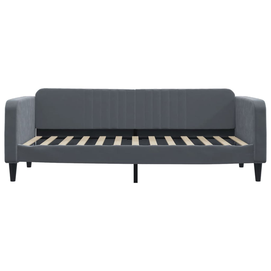 Slaapbank 90x200 cm fluweel donkergrijs