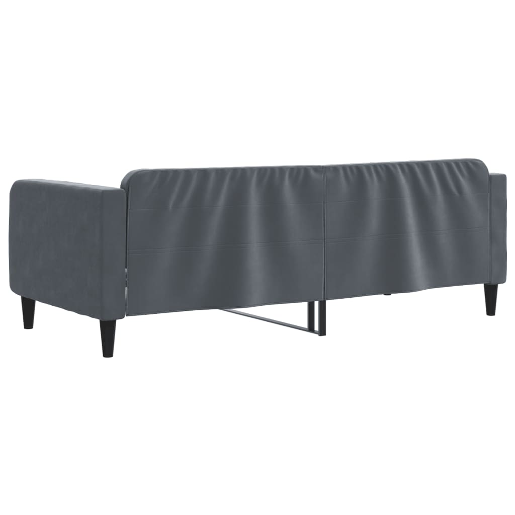 Slaapbank 90x200 cm fluweel donkergrijs