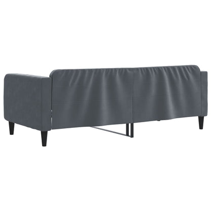 Slaapbank 90x200 cm fluweel donkergrijs