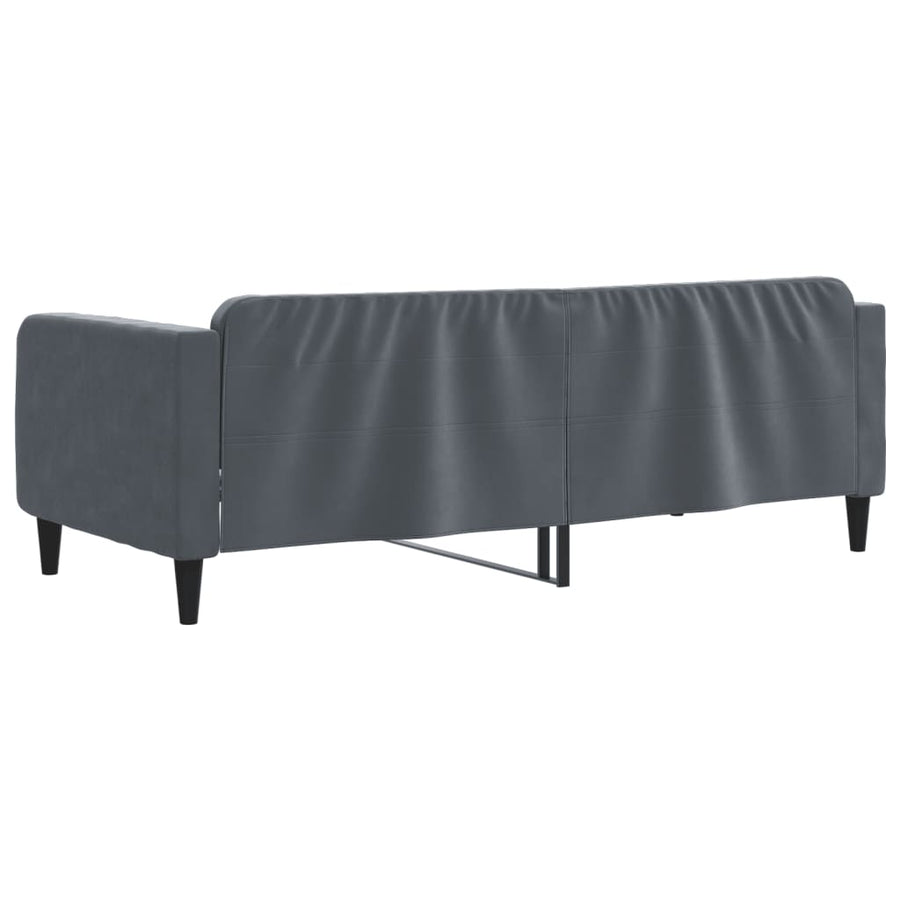 Slaapbank 90x200 cm fluweel donkergrijs