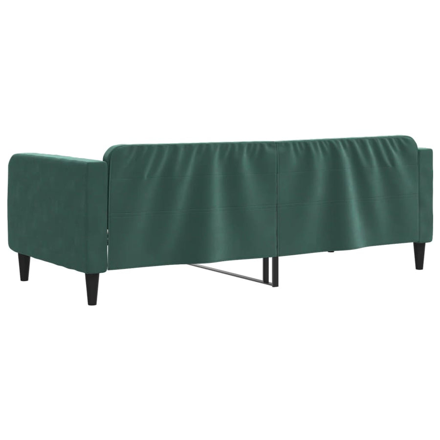 Slaapbank Fluweel 90x200 cm Donkergroen zonder matras