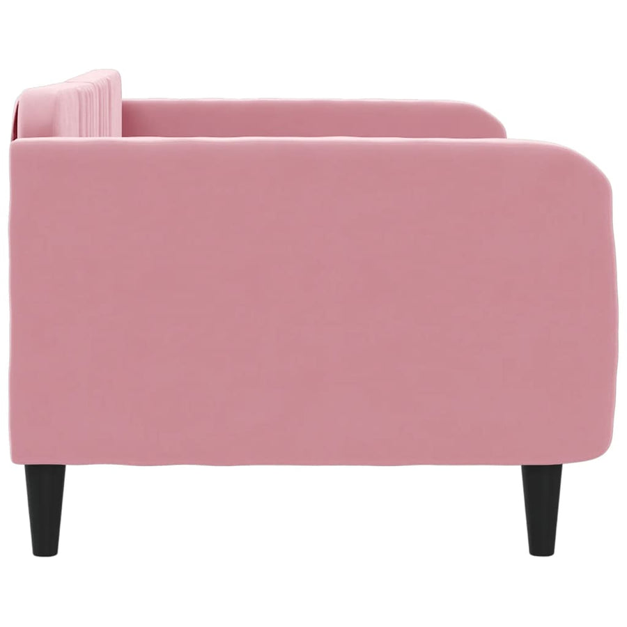 Slaapbank Fluweel 90x200 cm Roze zonder matras