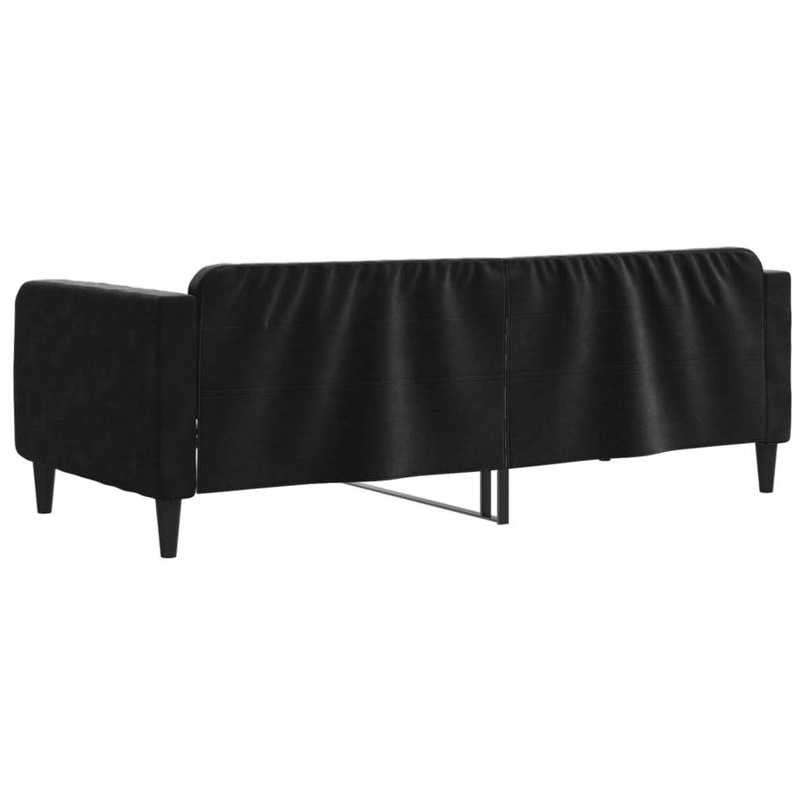 Slaapbank Fluweel 90x200 cm Zwart zonder matras