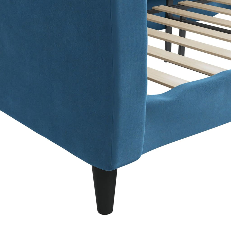 Slaapbank Fluweel 100x200 cm Blauw zonder matras