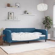 Slaapbank 100x200 cm fluweel blauw