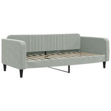 Slaapbank Fluweel 100x200 cm Lichtgrijs zonder matras