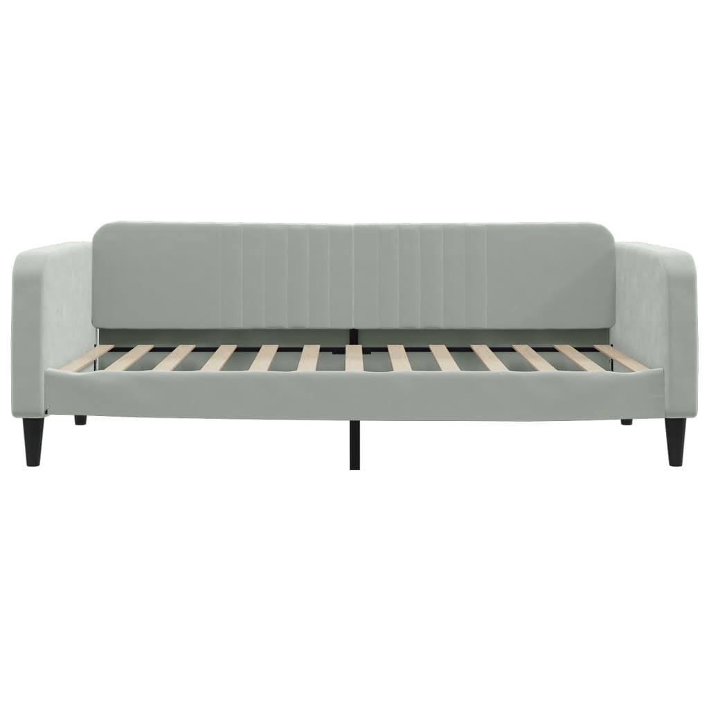 Slaapbank Fluweel 100x200 cm Lichtgrijs zonder matras