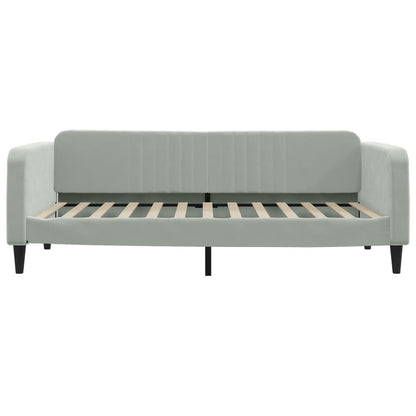 Slaapbank Fluweel 100x200 cm Lichtgrijs zonder matras