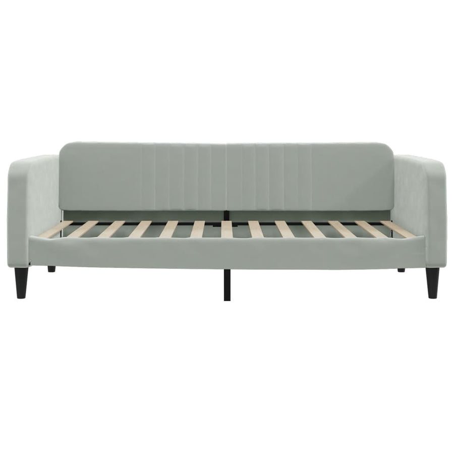 Slaapbank Fluweel 100x200 cm Lichtgrijs zonder matras