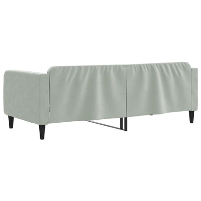 Slaapbank Fluweel 100x200 cm Lichtgrijs zonder matras
