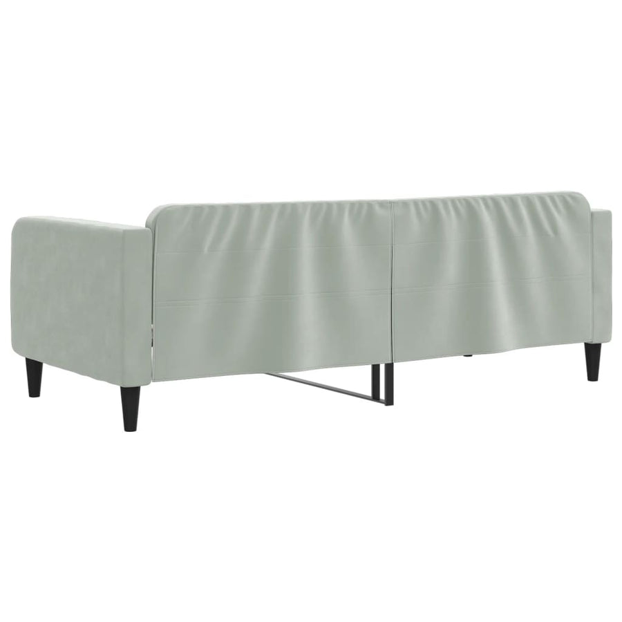 Slaapbank Fluweel 100x200 cm Lichtgrijs zonder matras