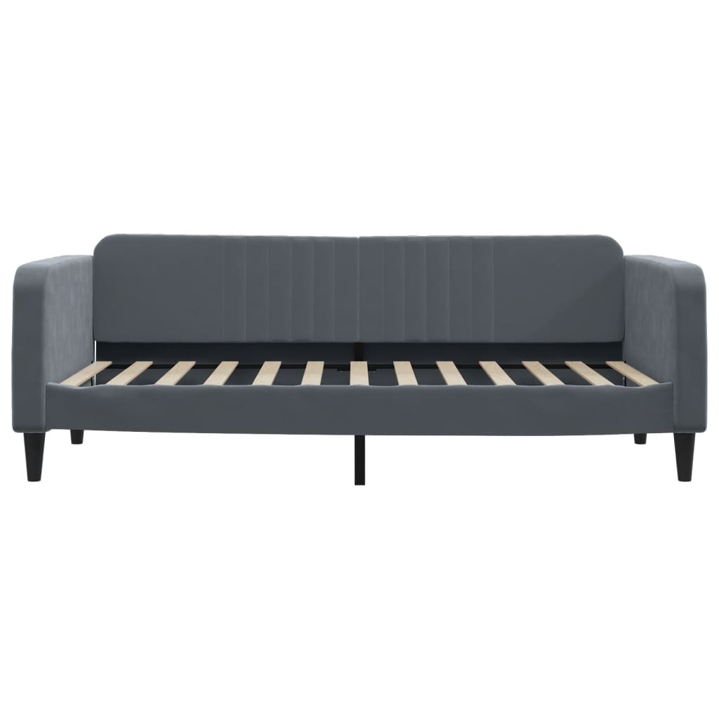 Slaapbank 100x200 cm fluweel donkergrijs