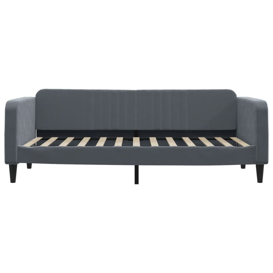 Slaapbank 100x200 cm fluweel donkergrijs