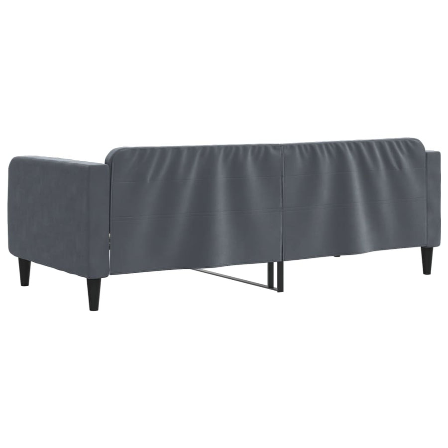 Slaapbank 100x200 cm fluweel donkergrijs