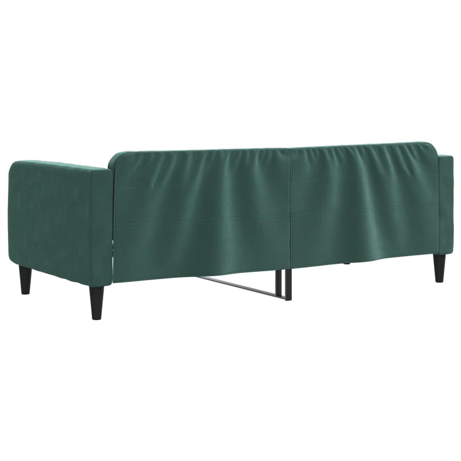 Slaapbank Fluweel 100x200 cm Donkergroen zonder matras