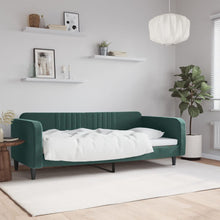Slaapbank Fluweel 100x200 cm Donkergroen zonder matras