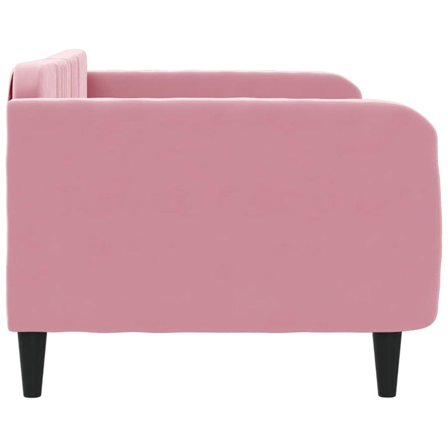 Slaapbank Fluweel 100x200 cm Roze zonder matras