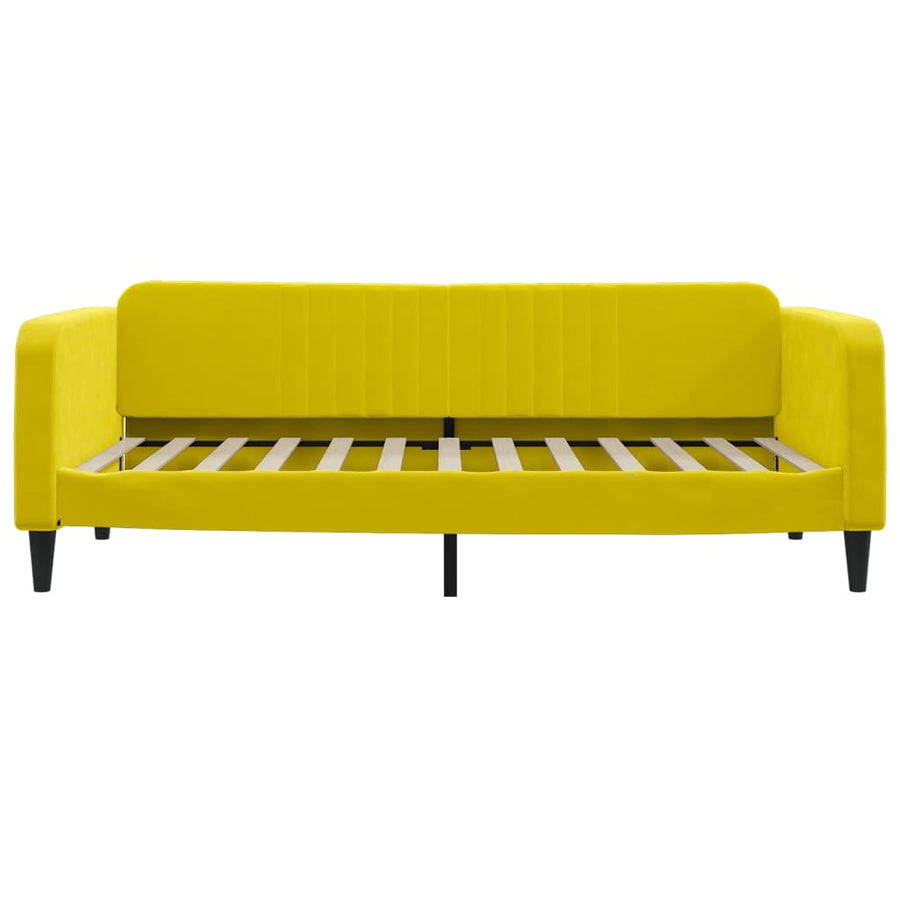 Slaapbank Fluweel 100x200 cm Geel zonder matras
