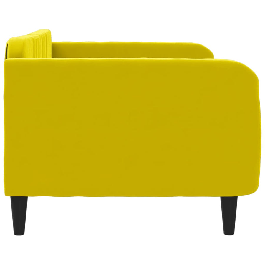 Slaapbank Fluweel 100x200 cm Geel zonder matras