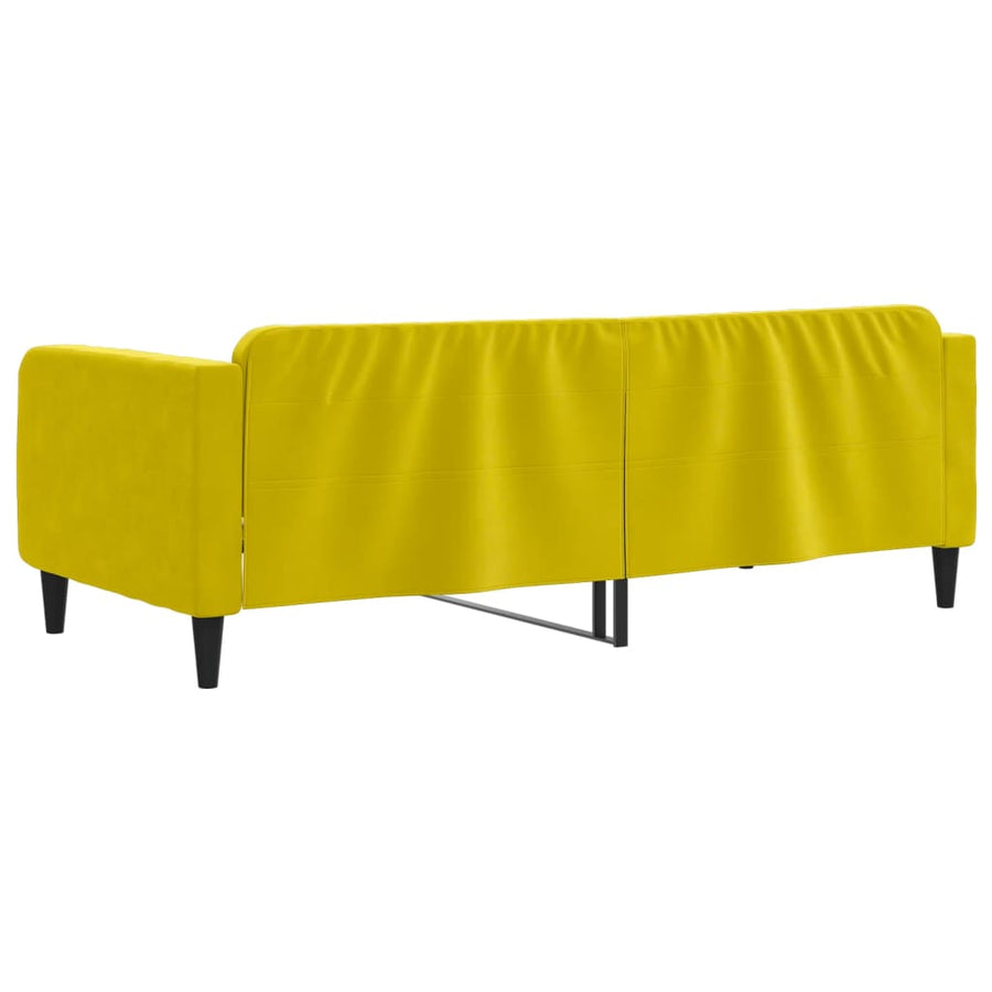 Slaapbank Fluweel 100x200 cm Geel zonder matras