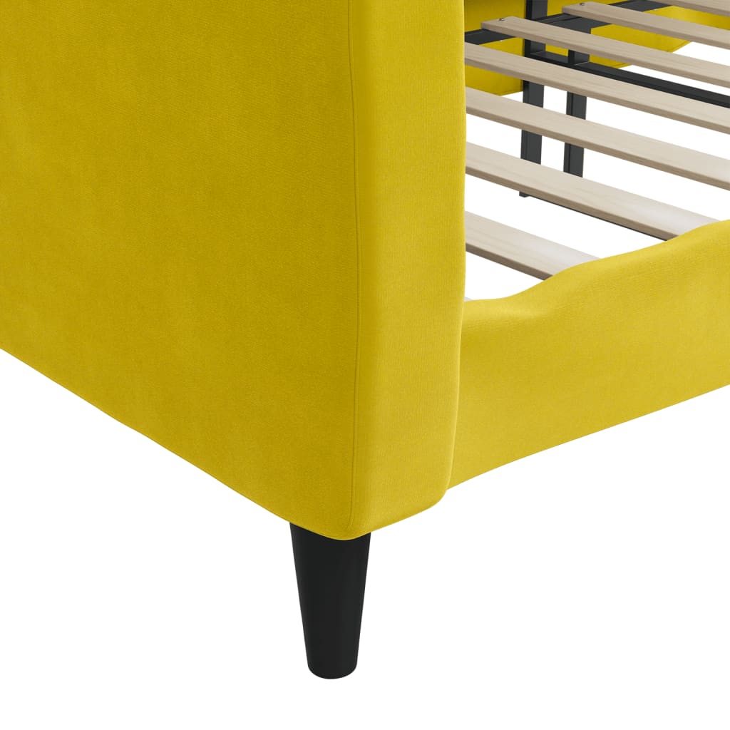 Slaapbank Fluweel 100x200 cm Geel zonder matras