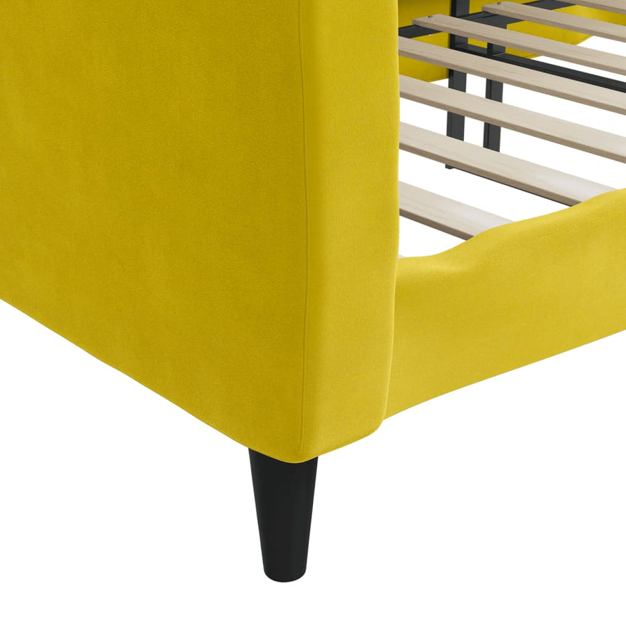 Slaapbank Fluweel 100x200 cm Geel zonder matras