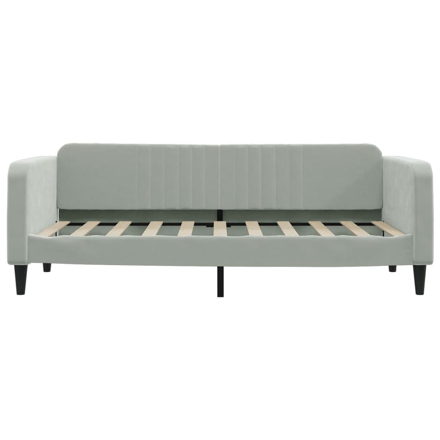 Slaapbank Fluweel 90x190 cm Lichtgrijs zonder matras