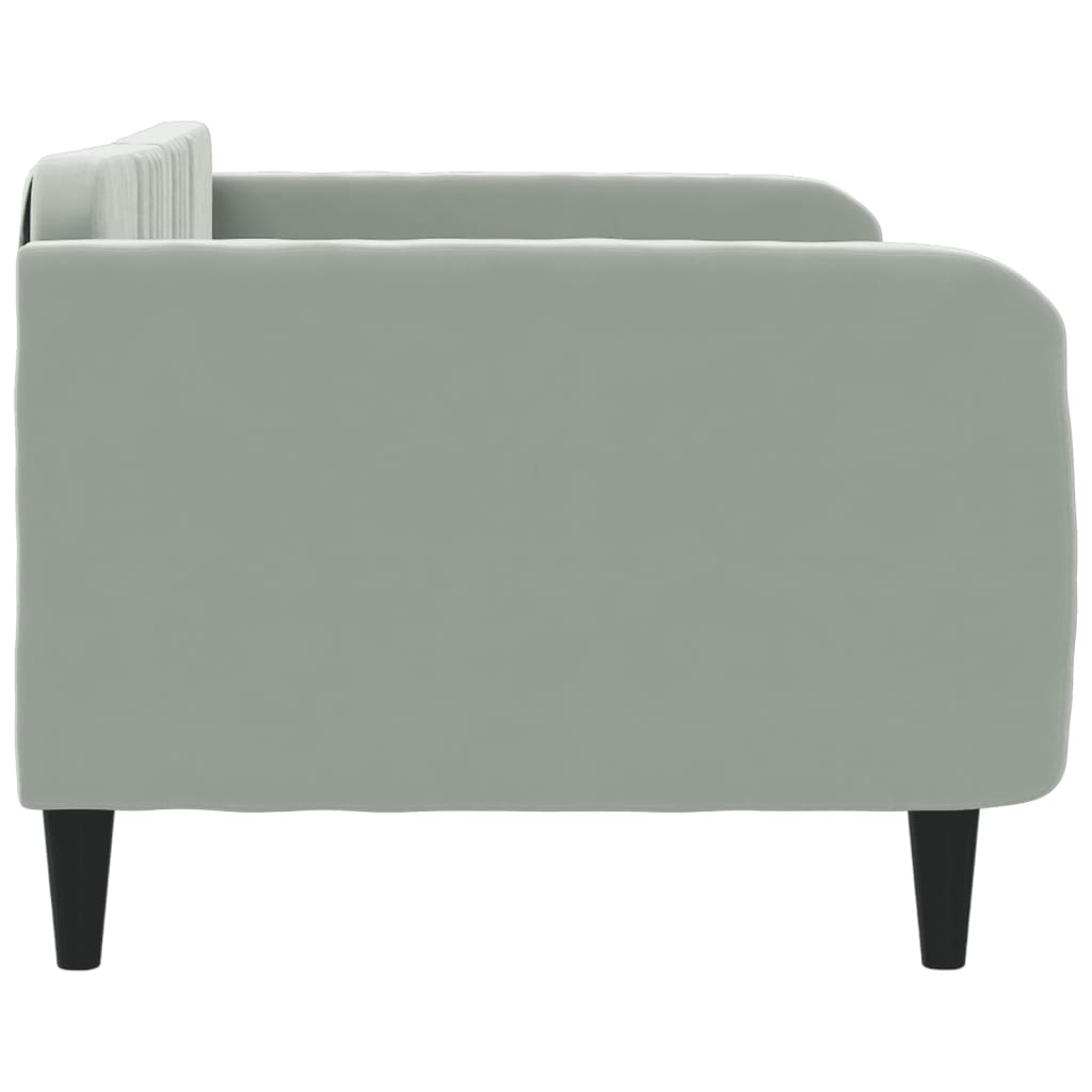 Slaapbank Fluweel 90x190 cm Lichtgrijs zonder matras