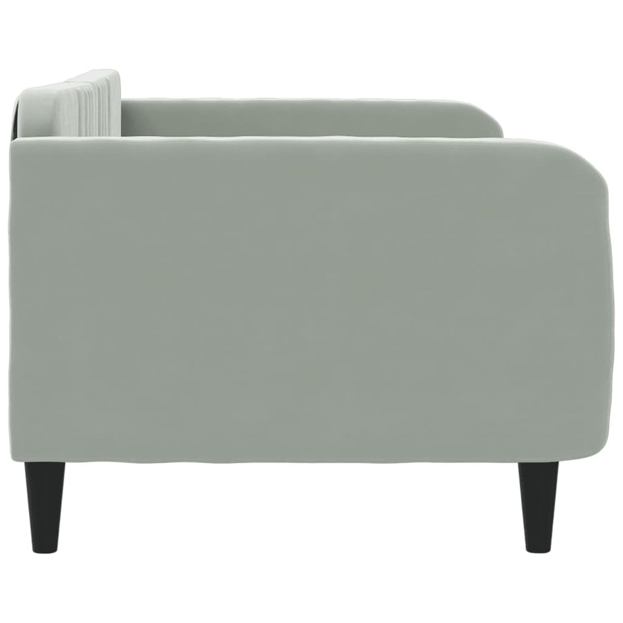 Slaapbank Fluweel 90x190 cm Lichtgrijs zonder matras