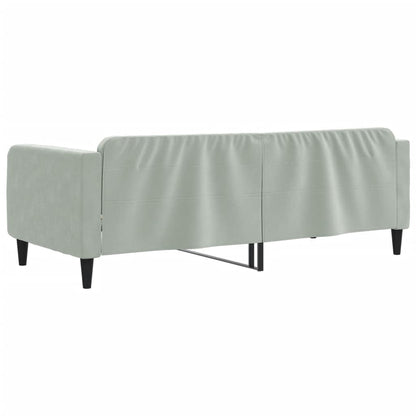 Slaapbank Fluweel 90x190 cm Lichtgrijs zonder matras