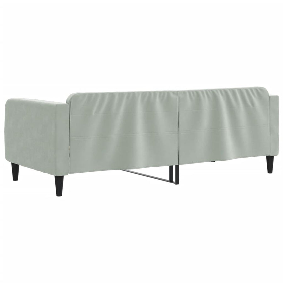 Slaapbank Fluweel 90x190 cm Lichtgrijs zonder matras