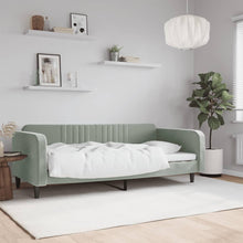 Slaapbank Fluweel 90x190 cm Lichtgrijs zonder matras