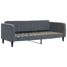 Slaapbank 90x190 cm fluweel donkergrijs