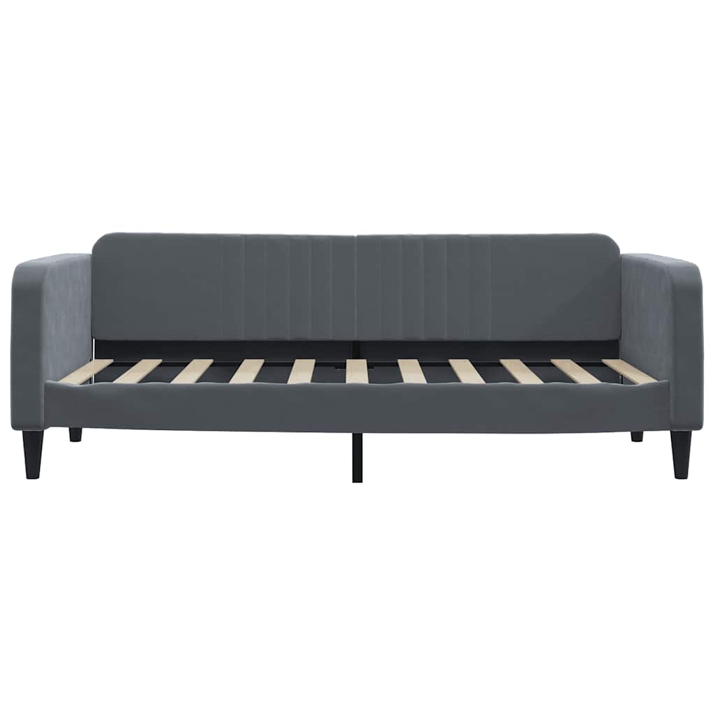 Slaapbank 90x190 cm fluweel donkergrijs