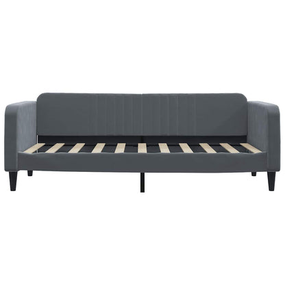 Slaapbank 90x190 cm fluweel donkergrijs