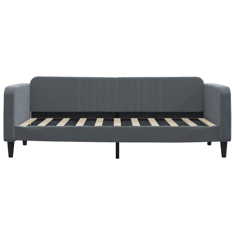 Slaapbank 90x190 cm fluweel donkergrijs