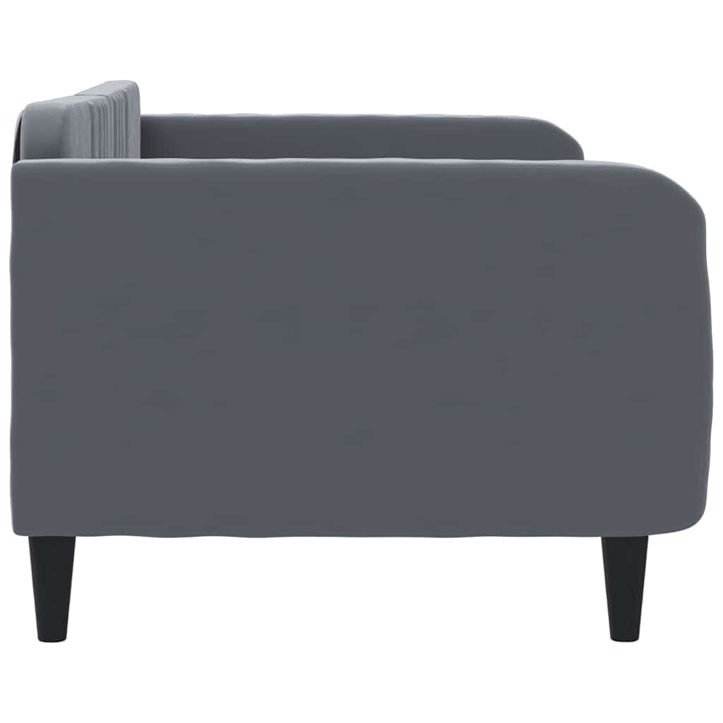 Slaapbank 90x190 cm fluweel donkergrijs