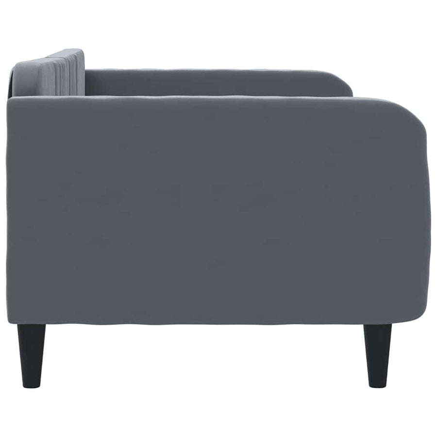 Slaapbank 90x190 cm fluweel donkergrijs
