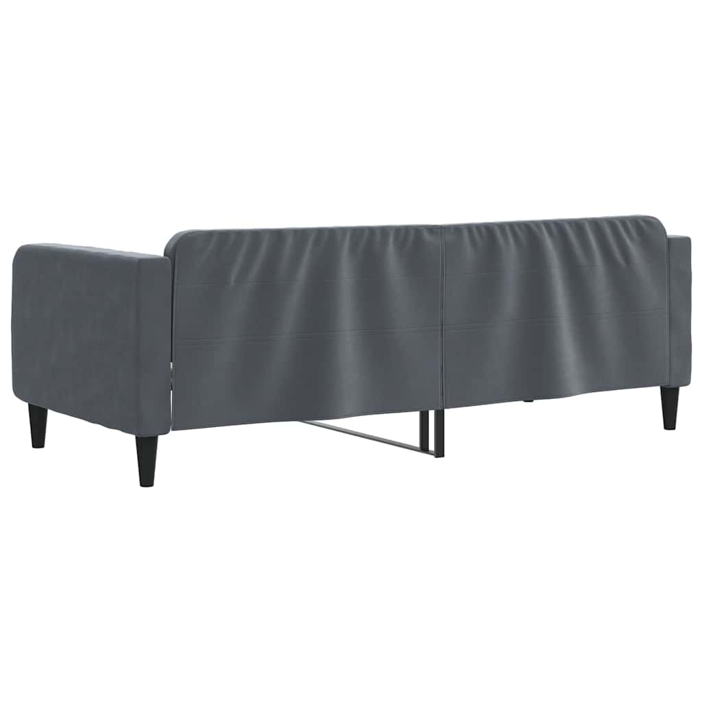 Slaapbank 90x190 cm fluweel donkergrijs