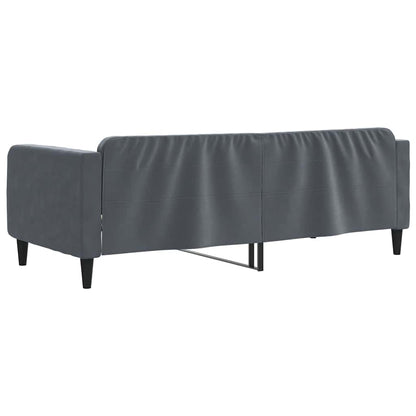 Slaapbank 90x190 cm fluweel donkergrijs