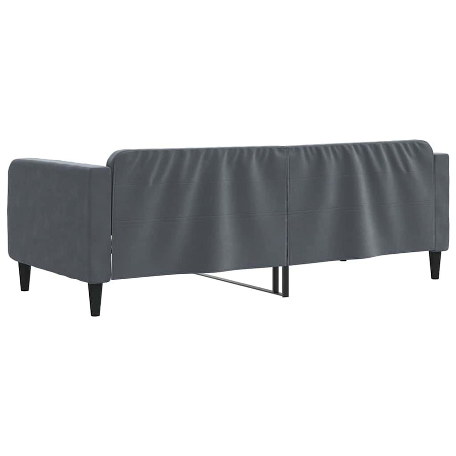 Slaapbank 90x190 cm fluweel donkergrijs