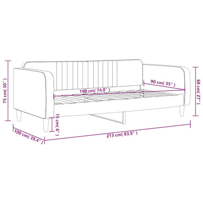 Slaapbank 90x190 cm fluweel donkergrijs