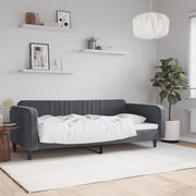 Slaapbank 90x190 cm fluweel donkergrijs