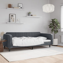 Slaapbank 90x190 cm fluweel donkergrijs