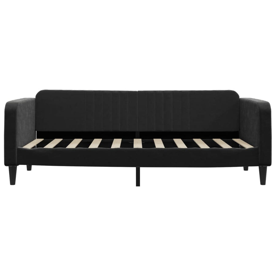 Slaapbank Fluweel 90x190 cm Zwart zonder matras