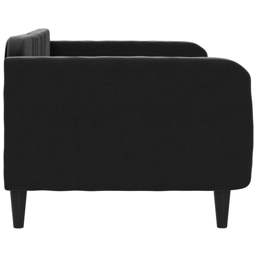 Slaapbank Fluweel 90x190 cm Zwart zonder matras