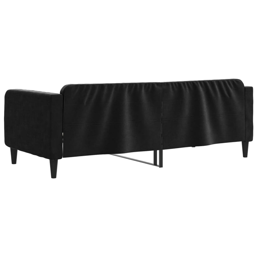 Slaapbank Fluweel 90x190 cm Zwart zonder matras