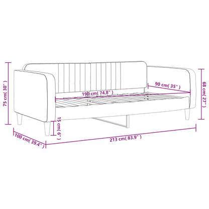 Slaapbank Fluweel 90x190 cm Zwart zonder matras